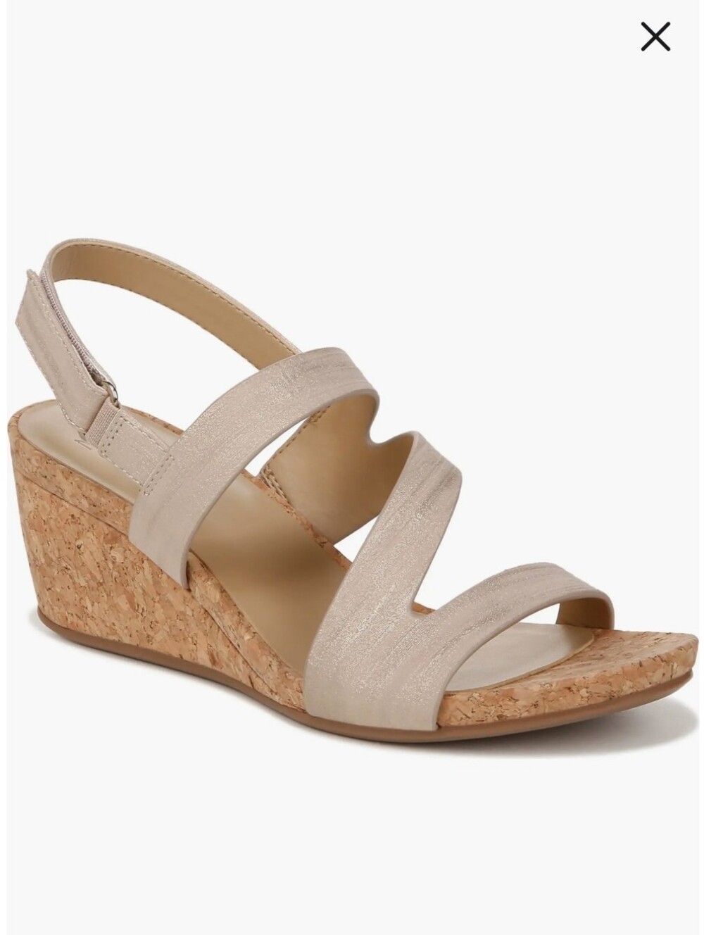 Naturalizer Adria Strappy Wedge Sandal in Beige